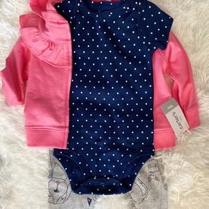 Brand New Infant Girl 9M Carter 3PC Matching Set
